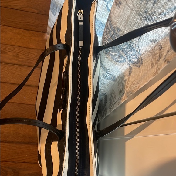 Kate Spade Black and White Striped Tote - Picture 6 of 8